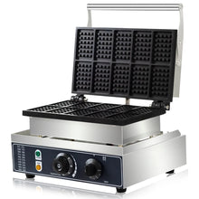 HPH2O Commercial Waffle Maker 10PCS Square Shape Waffle Machine 1550W Waffle NonStick Coating Baking and Dessert Maker