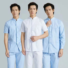 Men Medical Coat Doctor Dentist Medical Uniform Stand Up Collar Nurse Tops Male Oral Beauty Salon Nursing Care Workwear Jacket