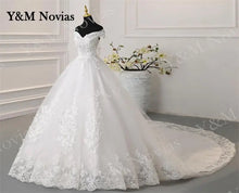 Y&M Novias Off Shoulder Plus Size Vestido De Noiva 2026 New Wedding Dress Train or Floor Customized large Bridal Tulle Mariage