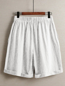 Summer women's thin five-point pants, wide-leg casual straight-leg high-waisted women's pants, fashionable outdoor sports pants