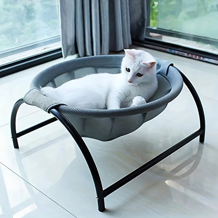 Structure stable de lit pour chat Détachable Excellente respirabilité Montage facile Intérieur Extérieur Hamac autoportant pour animaux de compagnie