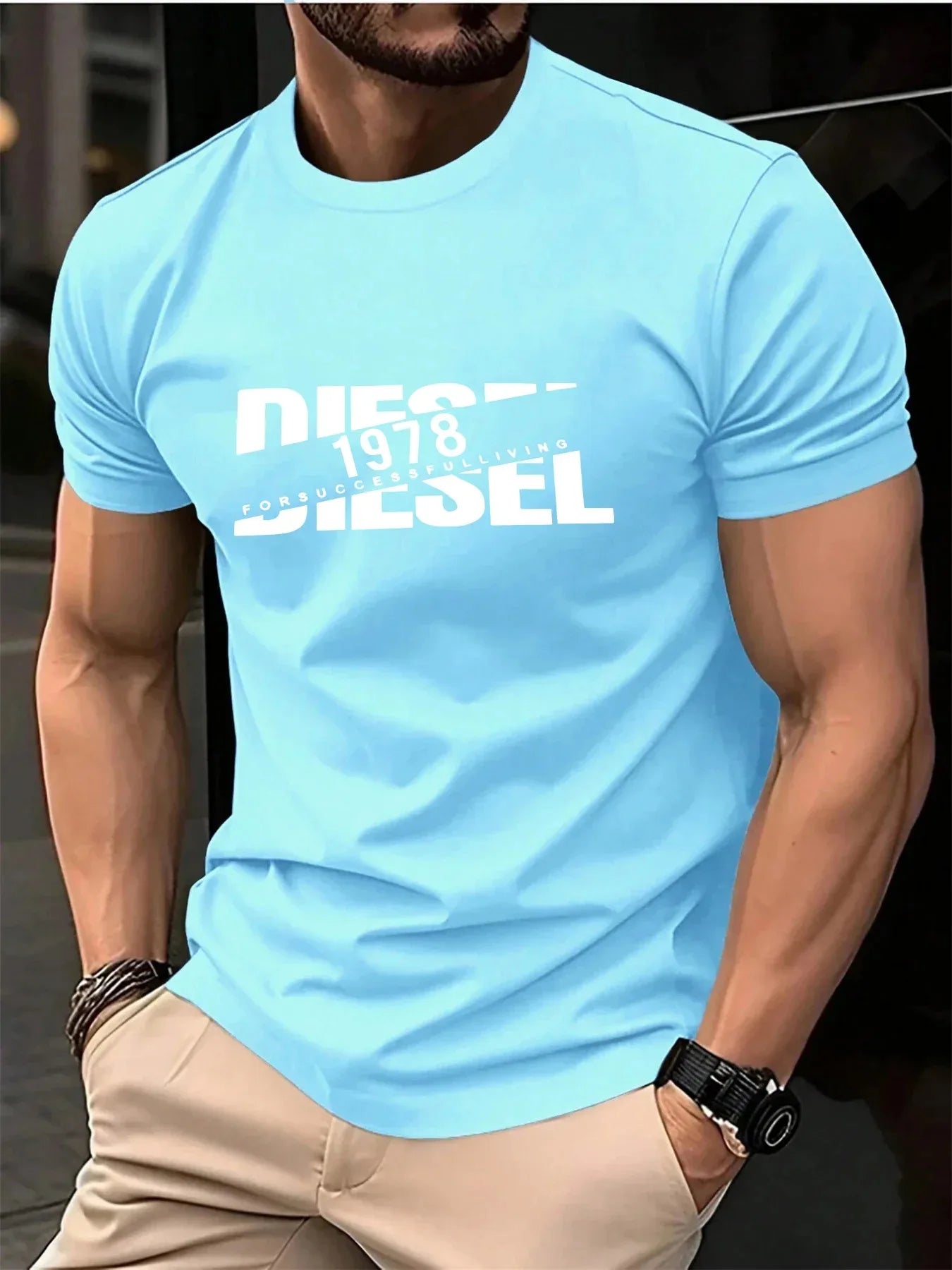 New Trend Polyester Short Sleeve Tee For Men And Women Black
