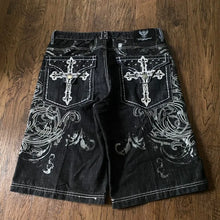 Y2K Denim Shorts Women Baggy Embroidered Streetwear Hip Hop