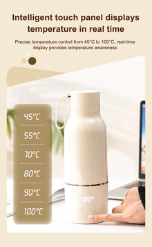 12V/24V/110V/220V Temperature Control Electric Kettle Car Travel Insulation Heating Cup 500ml Hot Water Boiler Coffee Tea Bottle