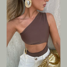 One Shoulder High Waist Monokini Swimsuit for Women