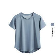 DRUR Yoga Tops Womens Breathable Quick Dry Short Sleeve Tee