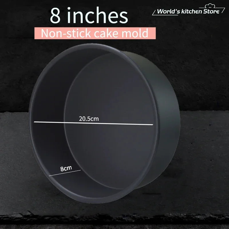 Aluminum Alloy Round Chiffon Cake Pan Solid Bottom Angel Food Oven Cake Bread Mold Baking Tool 6/8 Inch Bake Pan  Baking Sheet