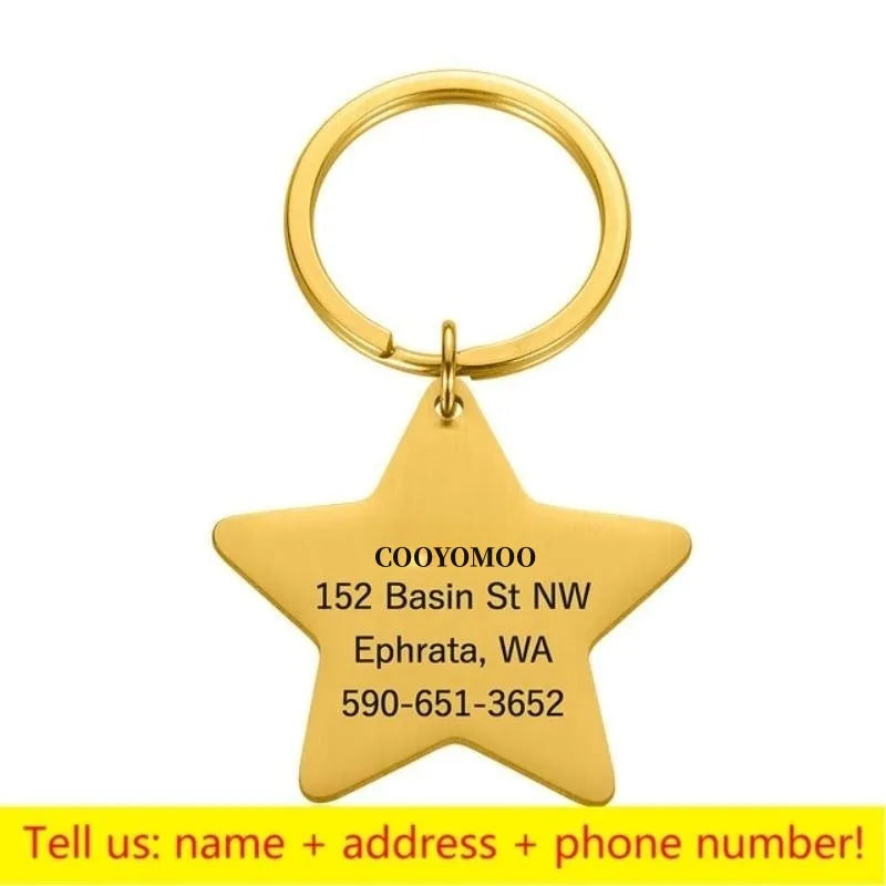 Personalized Engraved Pet ID Name Cat Dog Pet ID Anti-lost Tag Pendant for Cat Puppy Dog Collar Tag Keyring Bone Pet Accessories