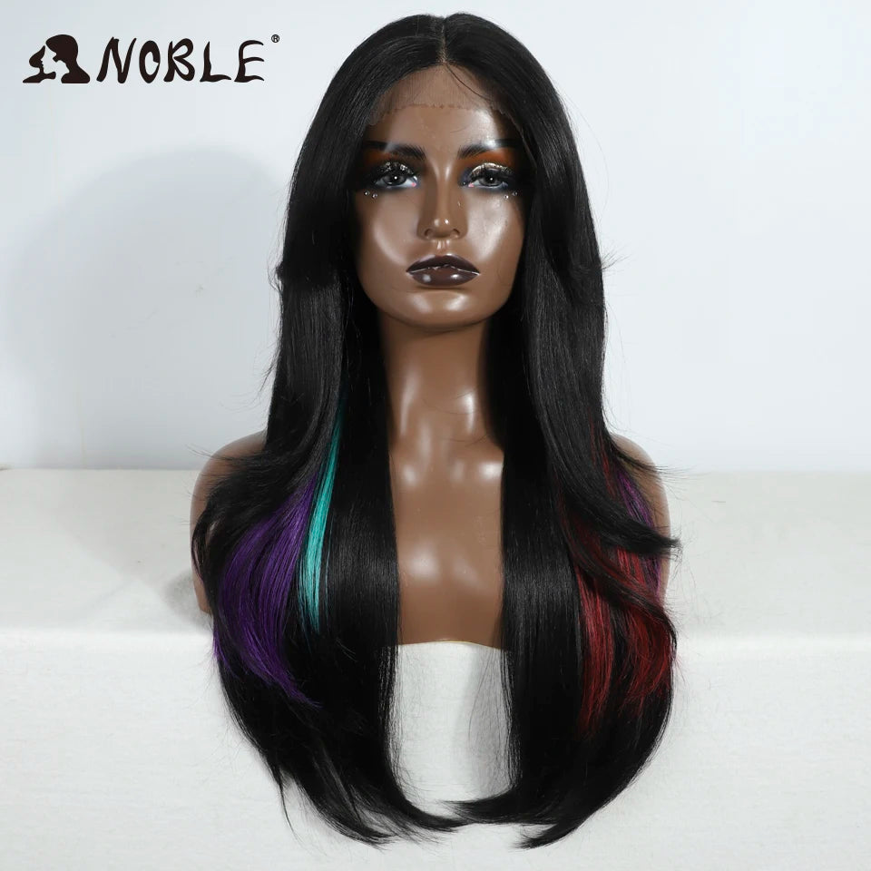 Noble 26 Inch Synthetic Lace Front Wig Ombre Blonde Cosplay