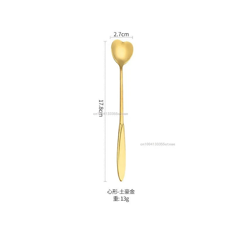 1pcs Stainless Steel Cherry Rose Flower Gold Scoop Coffee Spoon Gifts Kitchen Dessert Tea Accessories Tableware Decoration