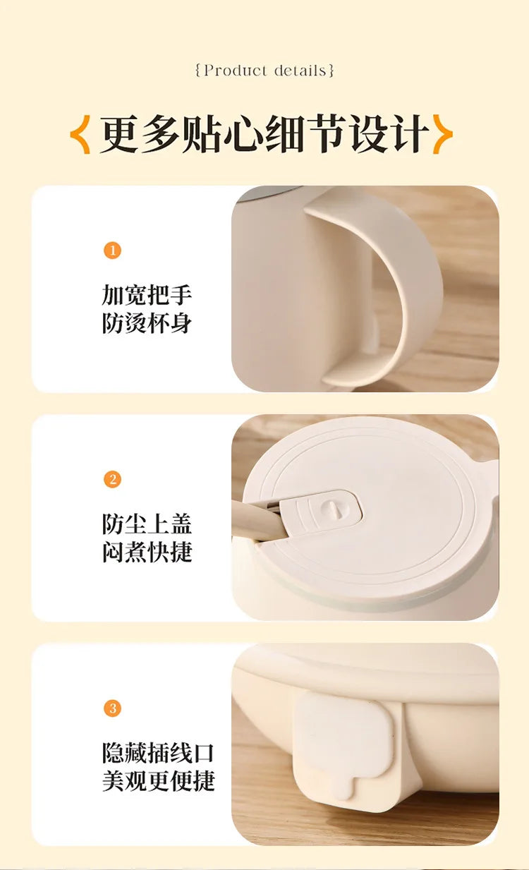 Personal Multifunction Wellness Cup, Ceramic Electric Heating Mug for Milk Tea Soup, Fast Portable Warmer for Travel Breakfast
