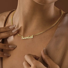 18K Gold Plated Custom Cuban Chain Necklace Personalized Name Jewelry Christmas Gift for Women Mom Wife Family Holiday Birthday
