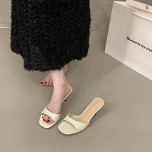 2026 Summer New Brand Women Slipper Fashion Open Toe Slip on Slides Ladies Elegant Thin High Heel Dress Pumps Slides 524