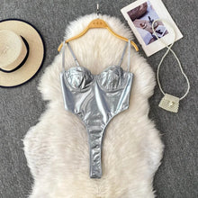 Chic Off Shoulder PU split basics Camis Fashion Fairy Tank Top Women Summer Crop Top  Bodysuits Hotsweet Streetwear