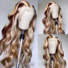 4/613 Balayage Brown Blonde 13x4 Lace Front Wig Body Wave Colored Human Hair Wigs For Women 613 HD Lace Front Human Hair Wig