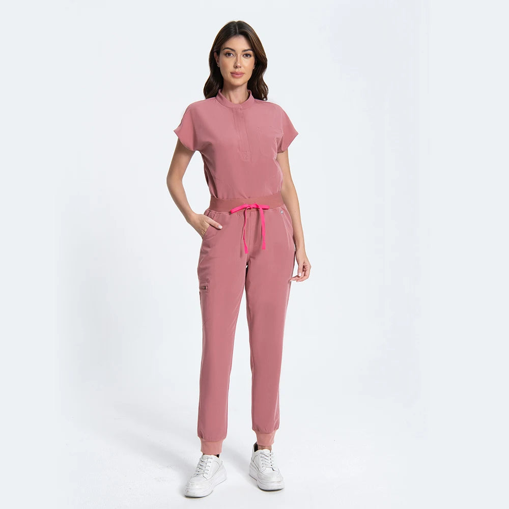 KUNGFU SCRUBS Nurses Uniforms Women Medical Scrubs Set Antibacterial Wrinkle Resistant Shirt Pant Fade Resistant Doctors Clothes