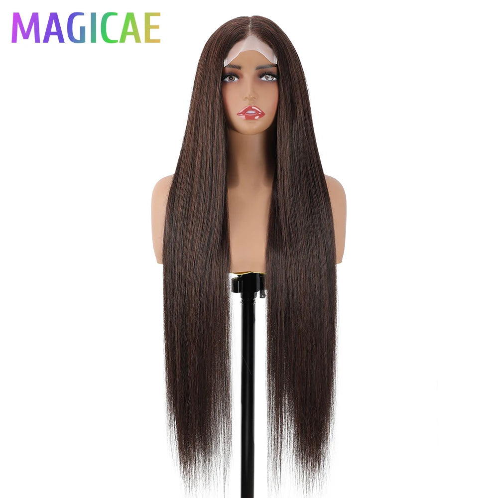 Magicae 36 Inch 4x4 Lace Front Wig Chestnut Brown Ombre