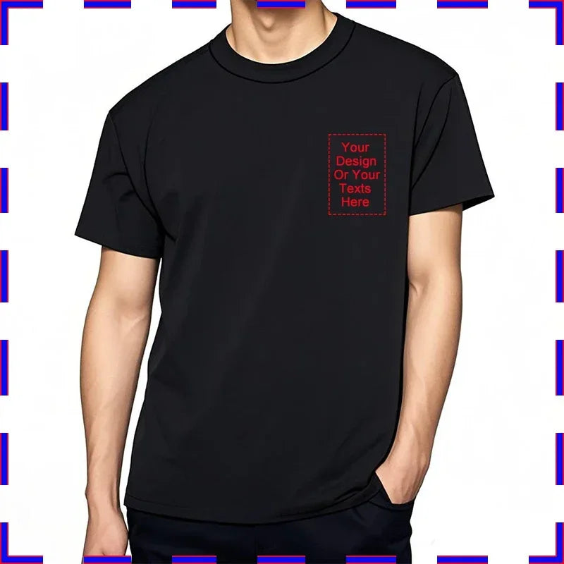 Customized Tee Shirt Your Text Here Premium Cotton Comfortable Men Tshirt Bigger Size O Neck Fashion Perfect Gift summer tees