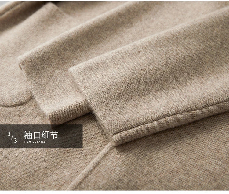 New Autumn and Winter Cashmere Sweater Large Size Men's Thickened Cashmere Knitted Cardigan Casual Jacket Top