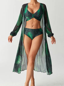 3 Pieces High Waist Bikini With Kimono Swimwear 2026 Women Printed Swimsuit Female Bathers Bathing Swimming Swim Suit Beachwear