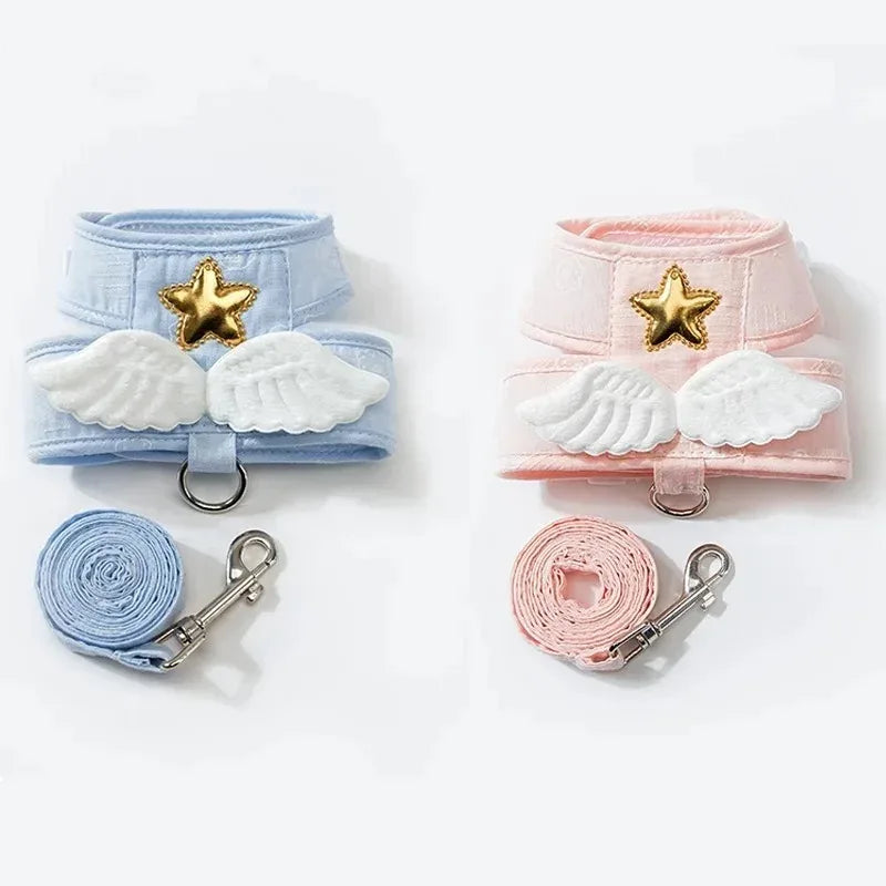 Angel Wing Vest Harness Leash Cat Dog Pet Supplies Personalized Necklace Accessories Harness Leash 4 Season