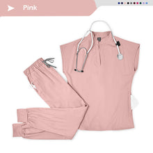 Wholesale Medical Scrub Set Spandex Stretch Nurse Scrub Beauty Spa Uniform Healthcare Nursing Pharmacy Lab Coat Clinical Uniform