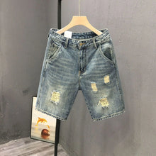 Mens Denim Shorts 2026 Slim Fit Light Blue Summer