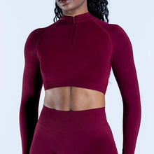 Impact Crop Zippy Fitness Top Women Long Sleeve Shirt