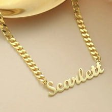 18K Gold Plated Custom Cuban Chain Necklace Personalized Name Jewelry Christmas Gift for Women Mom Wife Family Holiday Birthday