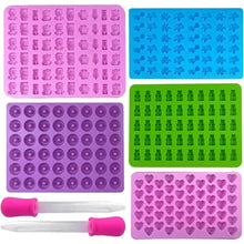 Mini Fudge Molds Silicone Chocolate Fudge Molds with Dropper Non-stick Food Grade Jelly Bear Cake Candy Tools Baking Molds