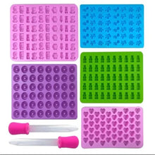 Mini Fudge Molds Silicone Chocolate Fudge Molds with Dropper Non-stick Food Grade Jelly Bear Cake Candy Tools Baking Molds