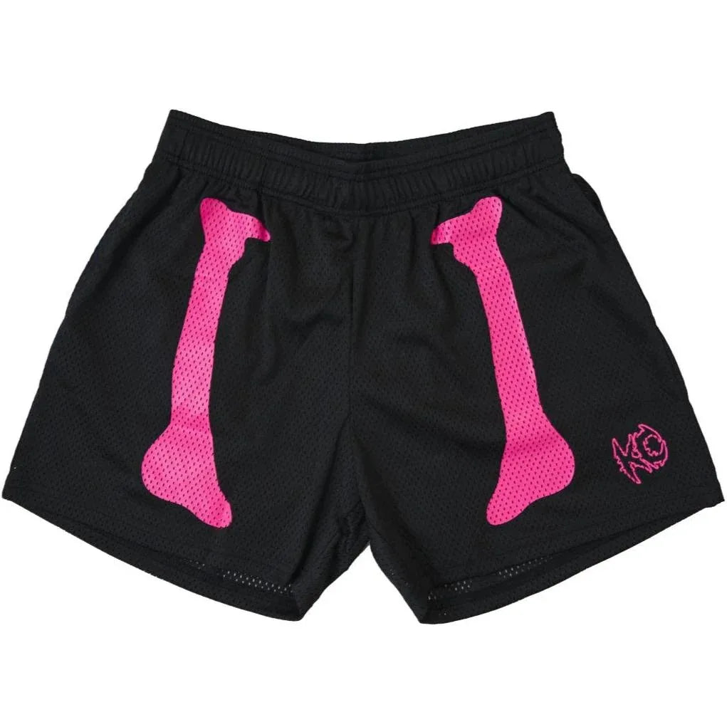 Street Style Basketball Mesh Athletic Shorts Dark/Skull Element Y2K Retro Men's Casual Shorts Summer Breathable Quick-drying