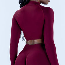 Impact Crop Zippy Fitness Top Women Long Sleeve Shirt