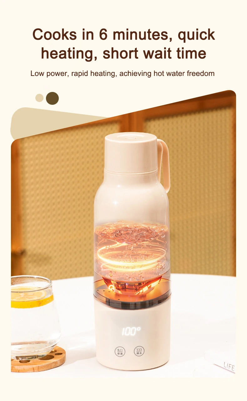 12V/24V/110V/220V Temperature Control Electric Kettle Car Travel Insulation Heating Cup 500ml Hot Water Boiler Coffee Tea Bottle