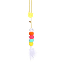 OUWO Hanging Cat Toy Simulation Toy Cat Scratch Telescoping Rope Feather Kitten Playing Game Interactive Toy Pet Supplies ﻿