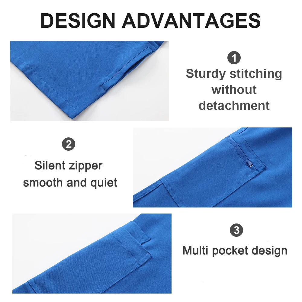 KUNGFU SCRUBS Mens Uniforms Medical Surgical Scrubs Set Short Sleeve V-Neck Top & Pants Soft Breathable Stretch Nursing Workwear