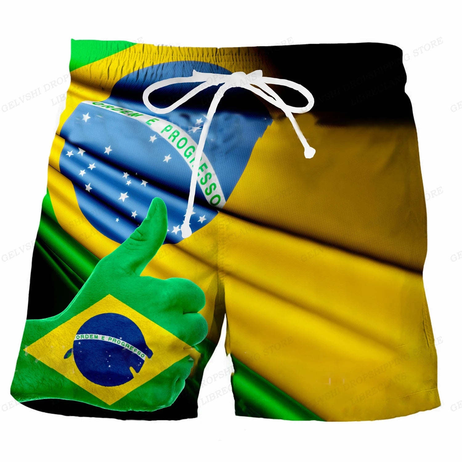 Brazil Flag Board Shorts Men Fashion Swimwear Shorts Trunk Sportwear Pants Men's Brief Swimsuit Kids Beach Short Brasil Flag