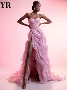 RFYR Prom Gown Pleated A Line Evening Gowns High Slit Party Gowns فساتين مناسبة رسمية  Elegant Evening Dresses Customized