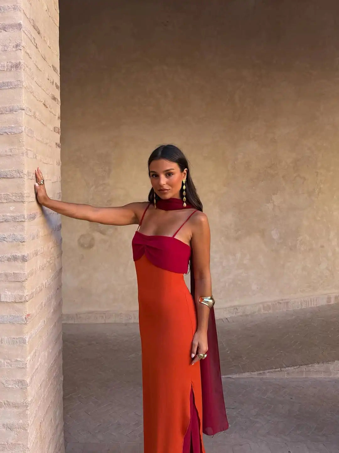 Vintage Floral Print Strapless Patchwork Dress Women Elegant Sleeveless Backless Ribbon Split Dresses Summer Female Party Robes