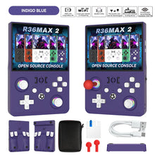New R36 Max2 Retro Handheld Game Console Linux System 4.5 Inch IPS Screen 64G/128G Portable Pocket Player Built-in 18000+ Games
