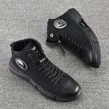 Trendy Breathable Low-Top Fleece-Lined Warm Men's Shoes Autumn/Winter Cow Leather Casual New Thick-Soled Versatile Korean Style