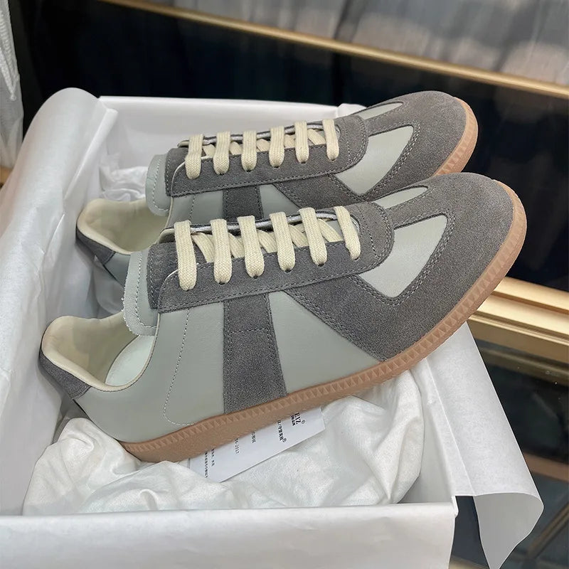 Retro GAT Sneakers Handmade Genuine Leather German Army Trainers Luxury Soft Flat Casual Shoes Men Women Spring Autumn Walking