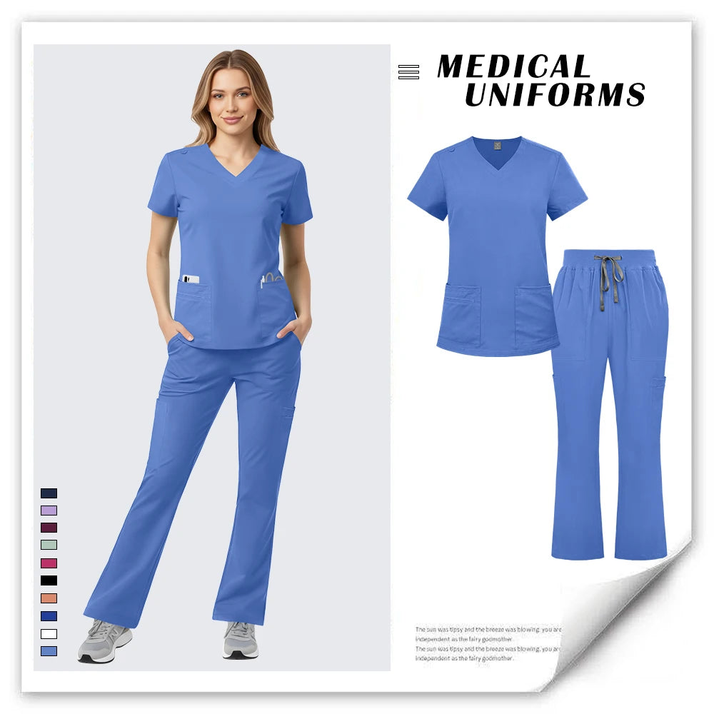 New Hospital Doctor Scrubs Set Nurse Accessories Beauty Spa Pet Workwear Women Medical Surgical Uniform Dental Clinic Clothes