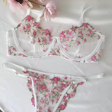 YUQI French Style Luxury Lingerie-Floral Embroidery Black Sheer Bra Set, Sensual Women's Intimates Elegant Transparent Underwear