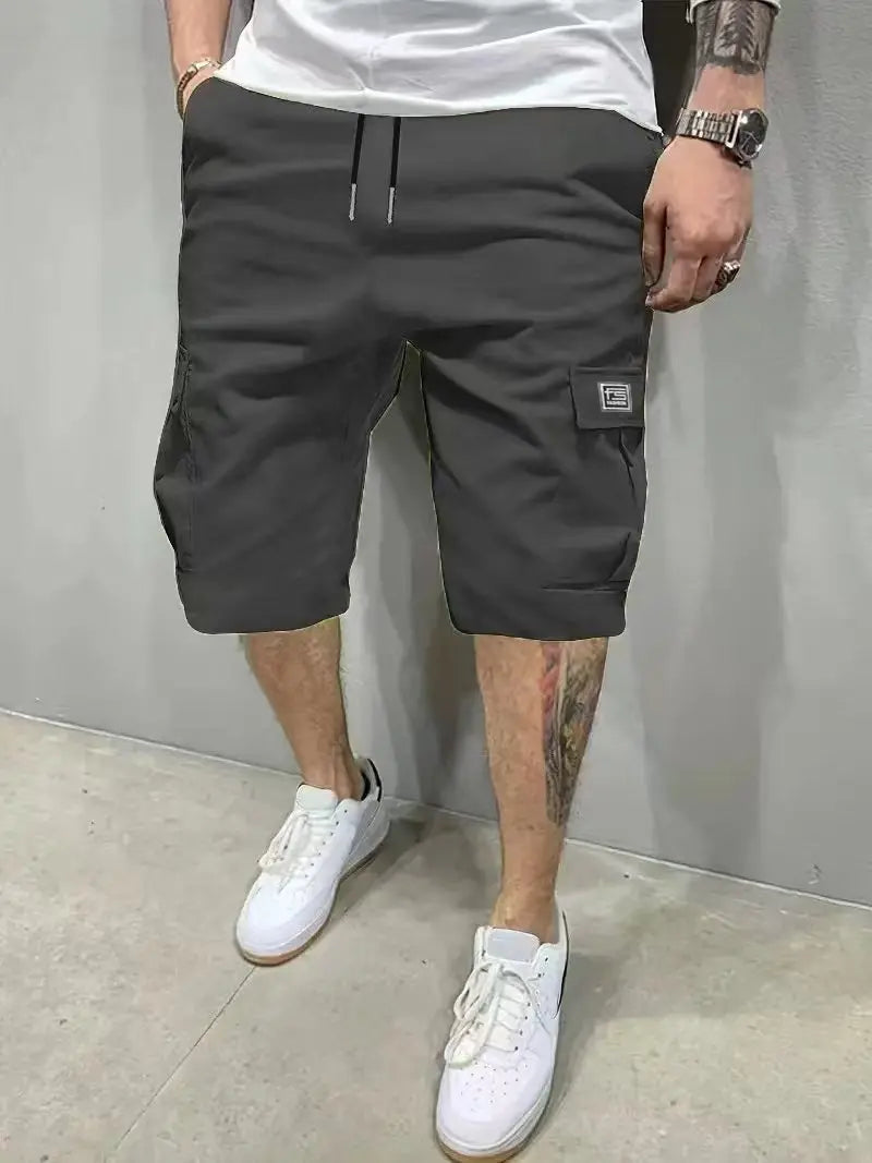 Summer New Mens Cargo Shorts Fashion Korean Version Loose Five Quarter Pants Men's Multi-pocket Straight Casual Short Pants