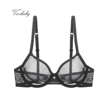Women's Mesh Bra Underwire Unlined Ultra-thin Brassiere Breathable Fabric Underwear Plus Size