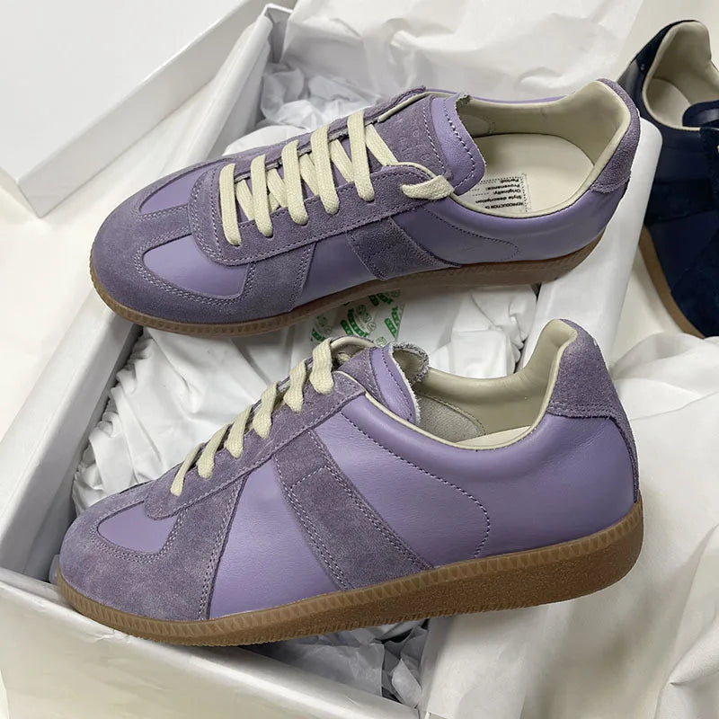 Retro GAT Sneakers Handmade Genuine Leather German Army Trainers Luxury Soft Flat Casual Shoes Men Women Spring Autumn Walking