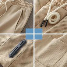 Summer Men's Waffle Y2K Shorts New Korean Fashion Drawstring Baggy Short Pants Fitness Breathable Streetwear Gym Bermuda