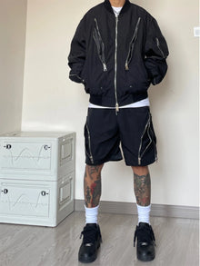 American style high street wind assault shorts men Multi-Zipper design Harajuku casual tooling outdoor five-point pants summer