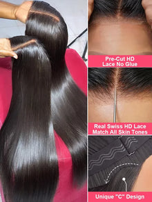 30 40 Inch 13x4 13x6 HD Transparent Bone Straight Lace Front Wigs 4x4 5x5 Glueless Wigs Human Hair For Black Women Brazilian